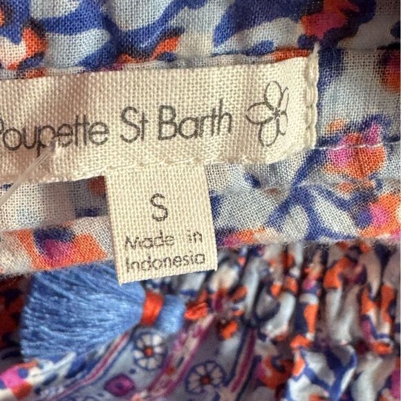 Poupette St Barth Top Womens size Small Nana Light Blue Paquerette Cotton Resort - Picture 14 of 16
